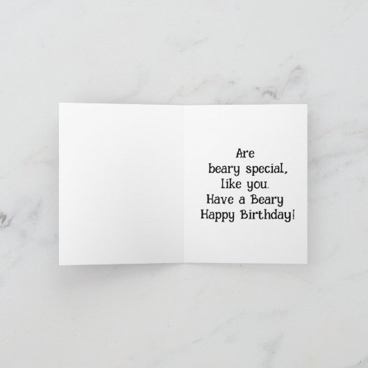 Leuke verjaardag Beer Wenskaart Kaart (Binnen)