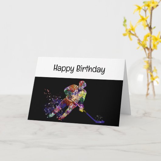 Leuke verjaardag beter dan Double Overtime Hockey Kaart (Gele Bloem)