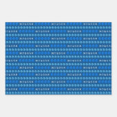 Leuke Verjaardag Blauw 3 Foto Willekeurige leeftij Inpakpapier Vel (Voorkant 2)