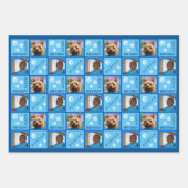 Leuke Verjaardag Blauw 3 Foto Willekeurige leeftij Inpakpapier Vel (Voorkant)