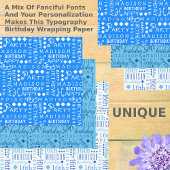 Leuke verjaardag blauw elke leeftijd toevoegen Chi Inpakpapier Vel