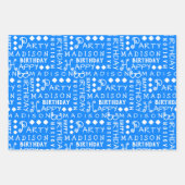 Leuke verjaardag blauw elke leeftijd toevoegen Chi Inpakpapier Vel (Voorkant)