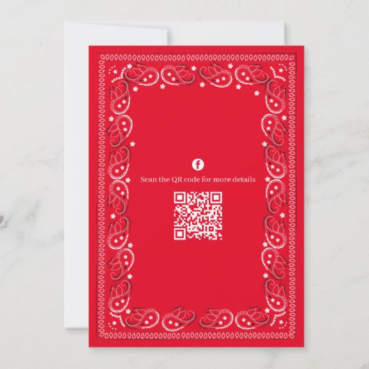 Leuke Verjaardag Cowboy BBQ QR Code Social Media Kaart (Achterkant)