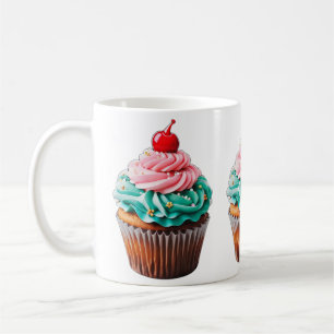 Leuke Verjaardag Cupcake Dessert Illustratie Clipa Koffiemok