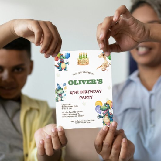 Leuke verjaardag dinosaurussen kinderen verjaardag save the date