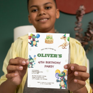 Leuke verjaardag dinosaurussen kinderen verjaardag save the date