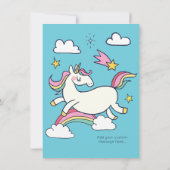 Leuke Verjaardag Doodle Rainbow Eenhoorn en Sterre Kaart (Achterkant)