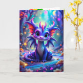 Leuke verjaardag Dragon Voeg naam en uw handtekeni Kaart (Gele Bloem)