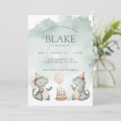 Leuke verjaardag Draken Dinosaurussen Party Kaart (Staand voorkant)