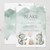 Leuke verjaardag Draken Dinosaurussen Party Kaart (Voorkant / Achterkant)