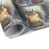 Leuke verjaardag eekhoorn met cupcake cadeaupapier (Rol Hoek)