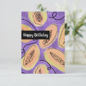 Leuke verjaardag Fun Papaya-patroon Kaart (Staand voorkant)