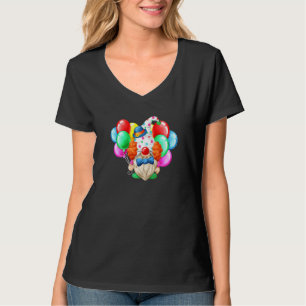 Leuke verjaardag gnoom in clown kostuum met kleurr t-shirt