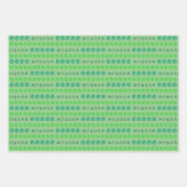 Leuke Verjaardag Groen 3 Foto Willekeurige Leeftij Inpakpapier Vel (Voorkant 2)