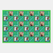 Leuke Verjaardag Groen 3 Foto Willekeurige Leeftij Inpakpapier Vel (Voorkant)