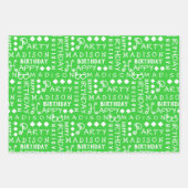 Leuke Verjaardag Groen Elke Leeftijd Voeg Kinderen Inpakpapier Vel (Voorkant)