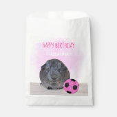 Leuke Verjaardag Guinee Pig Roze & Zwart Voetbal Bedankzakje (Voorkant)
