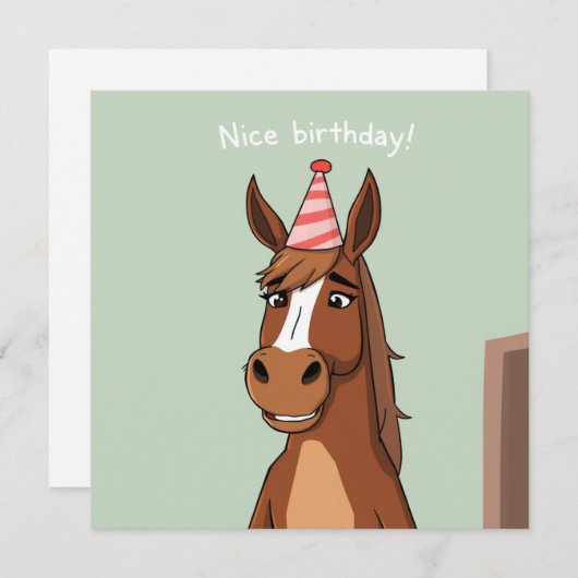 Leuke Verjaardag Kaart - Horse Edition (Voorkant / Achterkant)