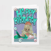 Leuke verjaardag Kaart met zeemeermin (Voorkant)