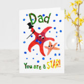 Leuke Verjaardag Kaart voor papa: Zeester (Gele Bloem)