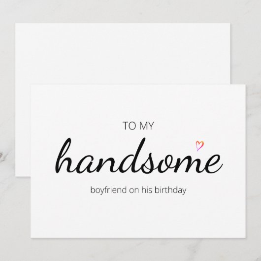 leuke verjaardag knappe vriendje hartliefde kaart (Voorkant / Achterkant)