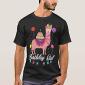 Leuke Verjaardag Llama Meisje Alpaca Dier Kinderen T-shirt (Voorkant)