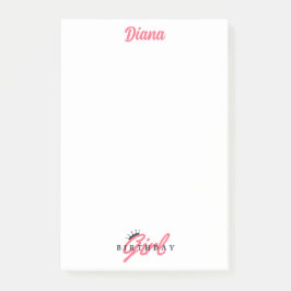 Leuke verjaardag meisje, aangepaste naam, eenvoudi post-it® notes