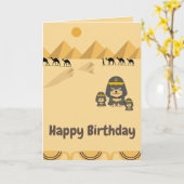 leuke verjaardag met egyptische hond lang zwart ha kaart (Gele Bloem)