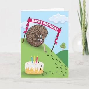 Leuke verjaardag met Pangolin opgerolde mieren Kaart