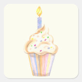 Leuke Verjaardag Modern Eenvoudig Vierkante Sticker (Voorkant)