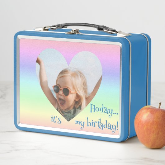 Leuke Verjaardag Naam Foto Pastel Rainbow Heart Bl (In situ)