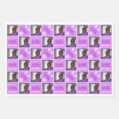 Leuke Verjaardag Paarse 3 Foto Willekeurige Leefti Inpakpapier Vel (Voorkant 3)