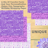 Leuke Verjaardag Paarse Alle Leeftijd Voeg Kindern Inpakpapier Vel