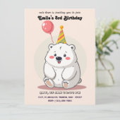 Leuke verjaardag Polar Beer met Party Pet Kaart (Staand voorkant)