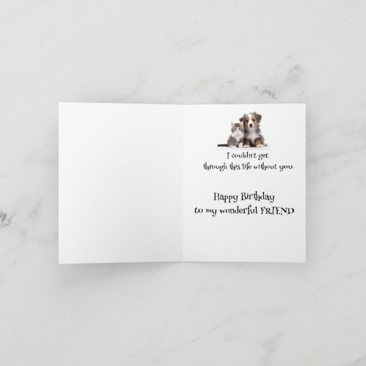 Leuke Verjaardag Prachtige Vriend Schattige Kat Ho Kaart (Binnen)