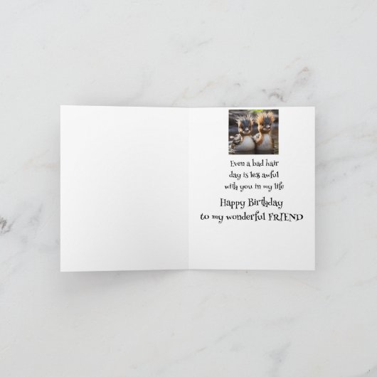 Leuke Verjaardag Prachtige Vriend Schattigee Vogel Kaart (Binnen)