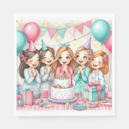 Leuke verjaardag pyjama party papier servet