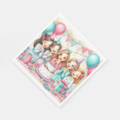 Leuke verjaardag pyjama party papier servet (Hoek)