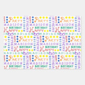 Leuke verjaardag regenboog elke leeftijd toevoegen inpakpapier vel (Voorkant)