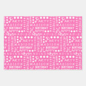 Leuke Verjaardag Roze Elke Leeftijd Voeg Kindernaa Inpakpapier Vel (Voorkant)