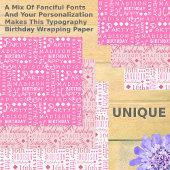 Leuke Verjaardag Roze Elke Leeftijd Voeg Kindernaa Inpakpapier Vel