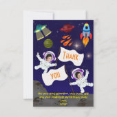 Leuke verjaardag ruimte astronaut bedankkaart (Voorkant)