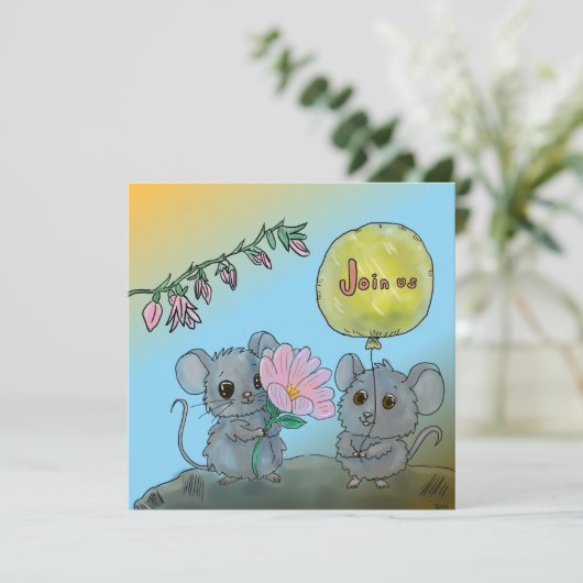 Leuke verjaardag uitnodiging (Staand voorkant)