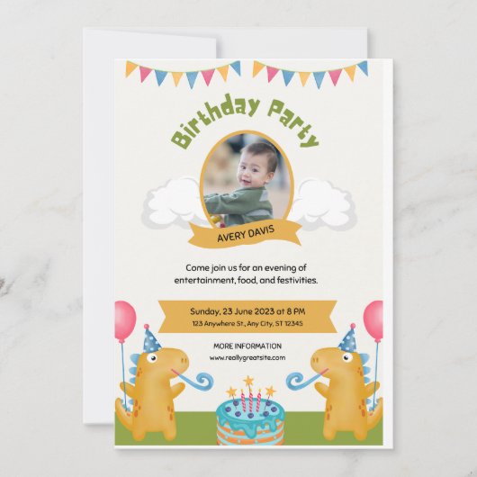 Leuke verjaardag uitnodiging (Voorkant)