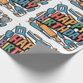 Leuke verjaardag voor koks Abstract Cadeaupapier (Hoek)