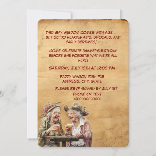 Leuke verjaardag voor oudere dames – Sassy seniore Kaart (Voorkant)