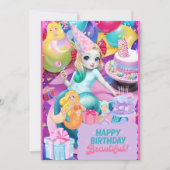 Leuke verjaardag zeemeermin uitnodiging (Voorkant)