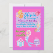 Leuke verjaardag zeemeermin uitnodiging (Achterkant)