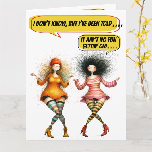 LEUKE VERJAARDAG - ZIE BINNEN EN TERUG... KAART (Gele Bloem)