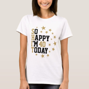 Leuke verjaardag zwart en goud sterren aangepaste t-shirt